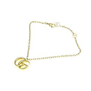 GUCCI 18k Yellow Gold GG Marmont Charm Bracelet